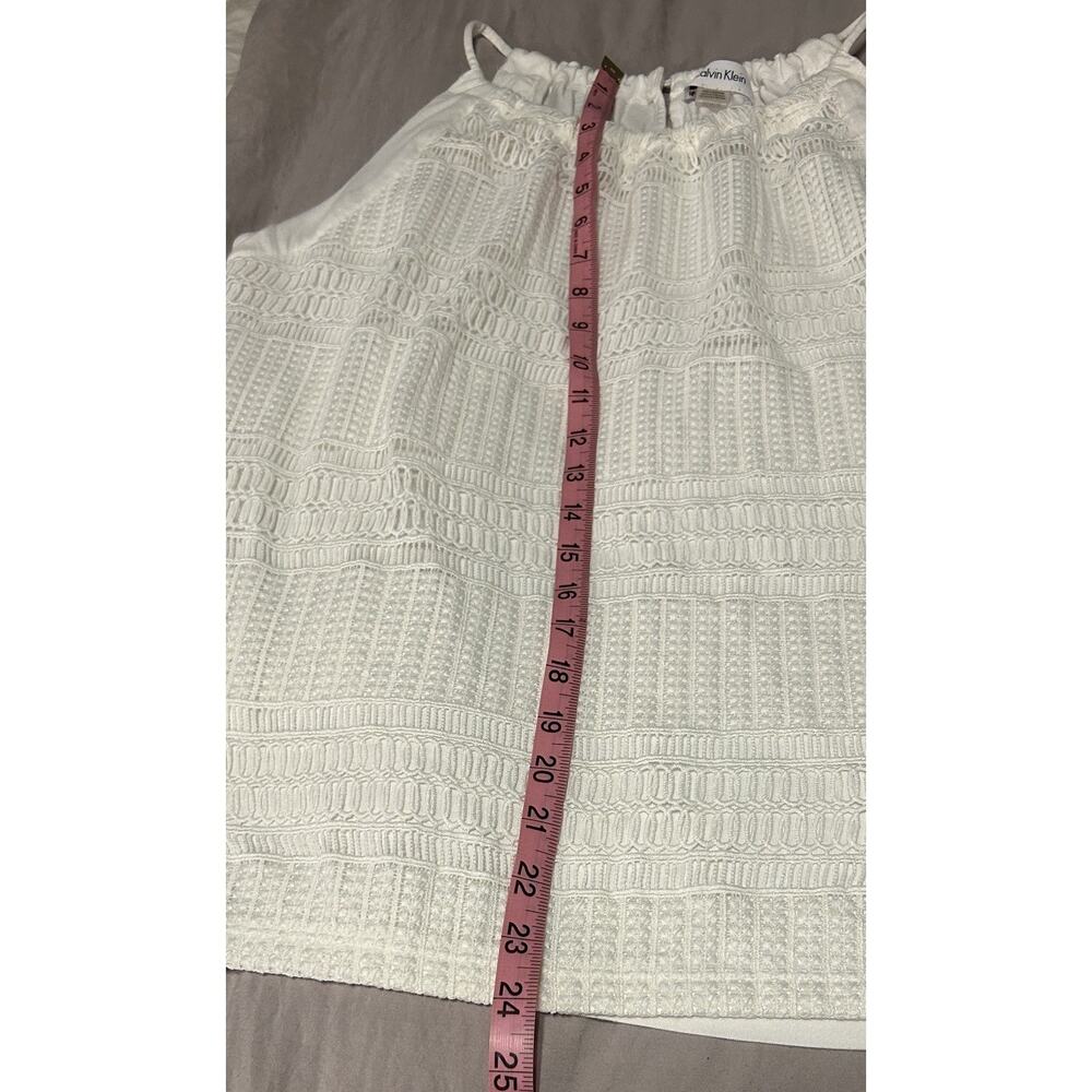 Calvin Klein Women's Sleeveless White Shirt Fully Lined Size Medium - Picture 4 of 10